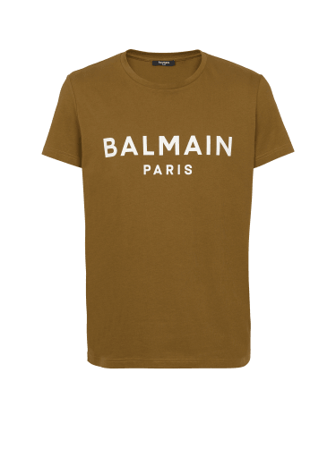 T-shirt in cotone ecosostenibile con logo Balmain stampato