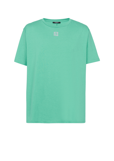 Oversized T-shirt in eco-responsible cotton with reflective Balmain maxi logo print