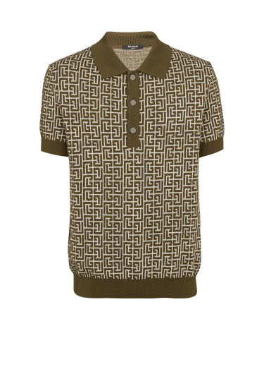 Poloshirt aus Wolle mit Monogramm