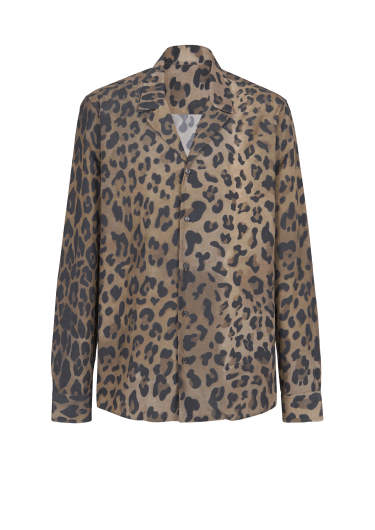 Leopard print pyjama shirt