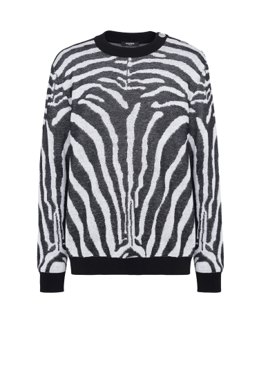 Pullover aus Leinen mit Zebramuster