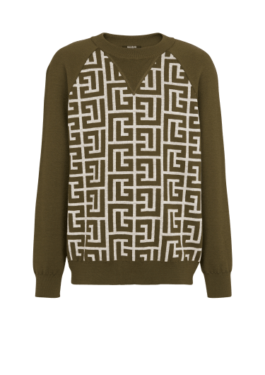 Wool jumper with monogram