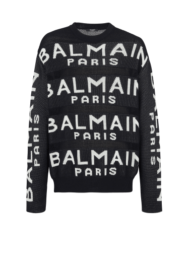 Balmain巴尔曼标志网眼针织套头衫