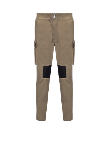 Pantaloni cargo in cotone con inserti