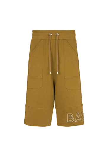 Bermuda-Shorts aus Öko-Baumwolle mit reflektierendem Balmain-Logo