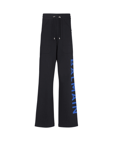 Pantaloni da jogging in cotone ecosostenibile con logo Balmain