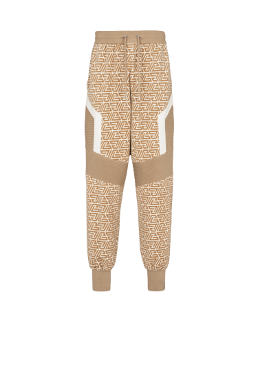 Jogging bottoms with printed pyramid monogram