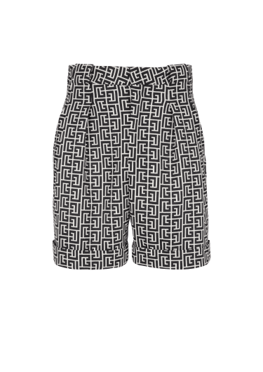 Wool Bermuda shorts with monogram