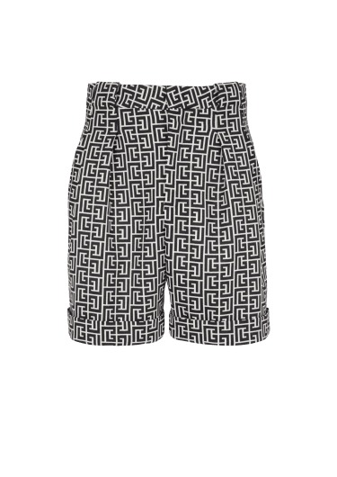 Bermuda-Shorts aus Wolle mit Monogramm