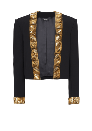 Balmain Men's Tonal Monogram Tuxedo Jacket