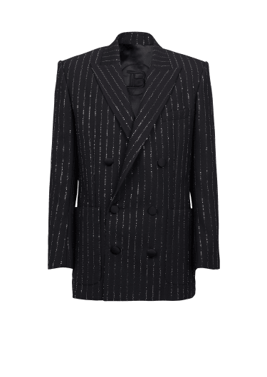 Blazer with sequin stripes
