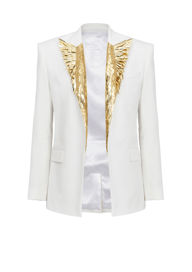 Balmain Men's Tonal Monogram Tuxedo Jacket