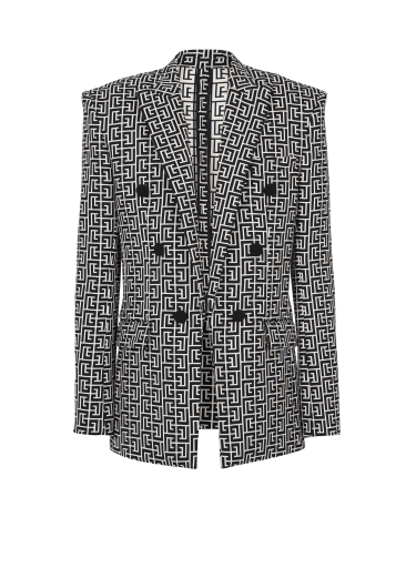 Balmain Men's Tonal Monogram Tuxedo Jacket