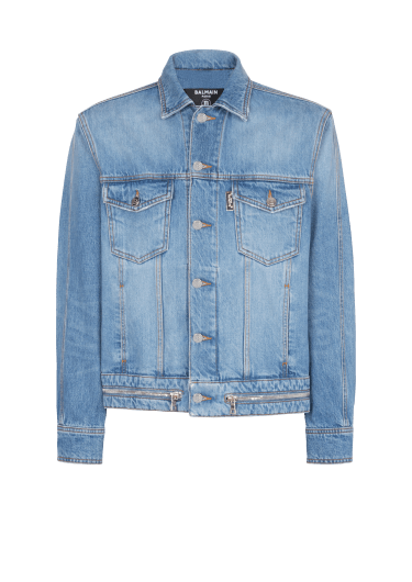Denim jacket with zip fastening
