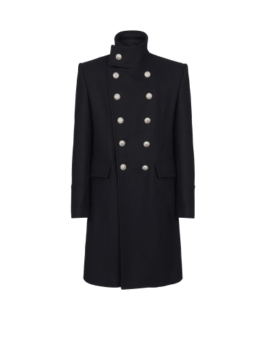 Long wool military style coat