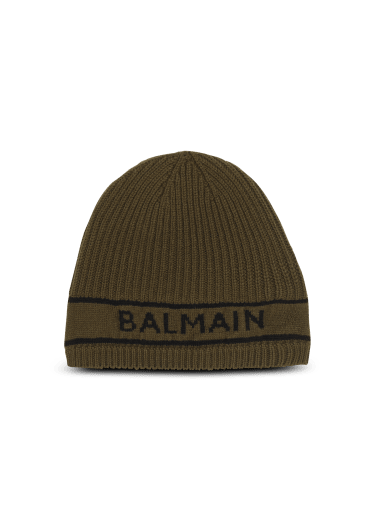 Balmain logo embroidered wool hat