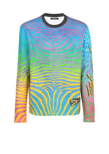 Balmain x Stranger Things - T-Shirt mit Zebra-Print