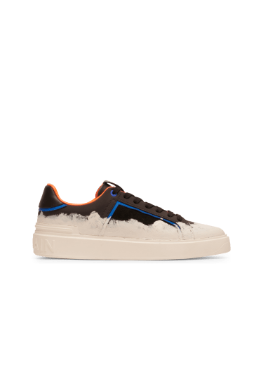 B-court peint effect  and leather trainers