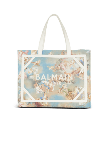 B-Army 42 tote bag in Sky print canvas with leather details