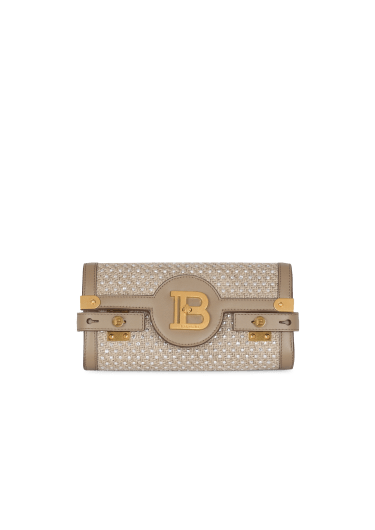 B-Buzz 23 raffia clutch bag with rhinestones