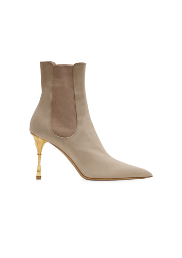 Moneta suede ankle boots with engraved heel