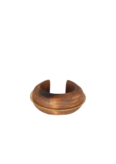 Bracelet manchette Zodiaque en bois et laiton
