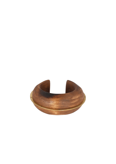 Zodiaque cuff bracelet in wood and brass