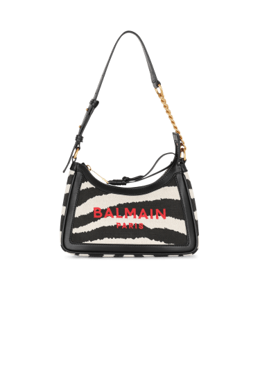 B-Army zebra print canvas bag with leather inserts