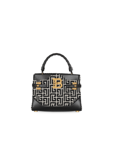 B-Buzz 22 Top Handle bag in leather with jacquard monogram