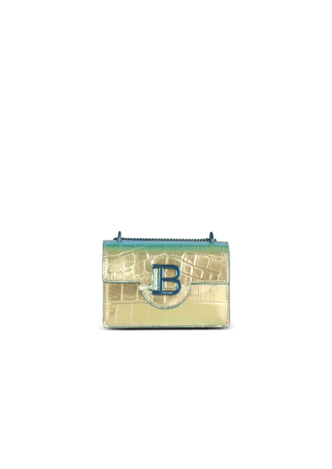 B-Buzz compact wallet in crocodile effect-embossed leather