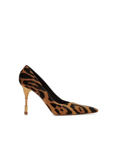 Moneta leopard print leather stilettos