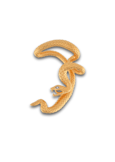 Gioiello da orecchio Serpent in ottone e cristallo