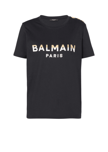 Camiseta corta con botones Balmain Paris