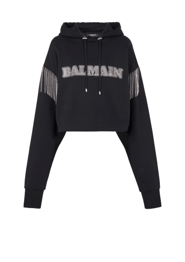 Balmain Women's Monogrammed Hoodie - Brown - Hoodies