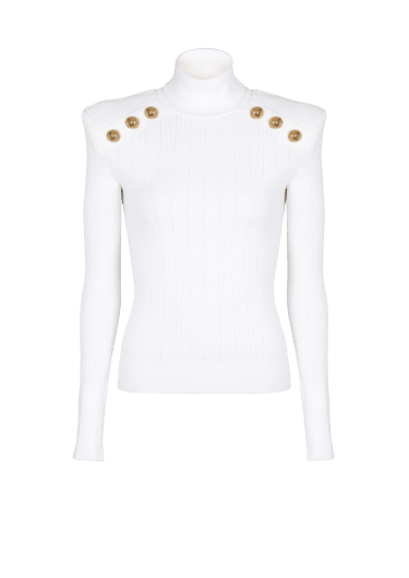 Pull en maille à boutons dorés