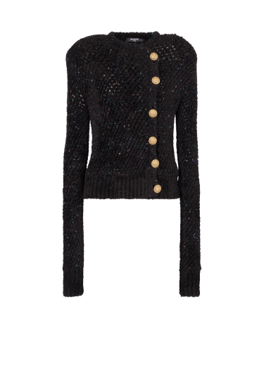 Double-breasted knit cardigan