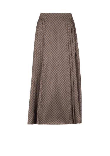 Mini monogram pleated midi skirt 