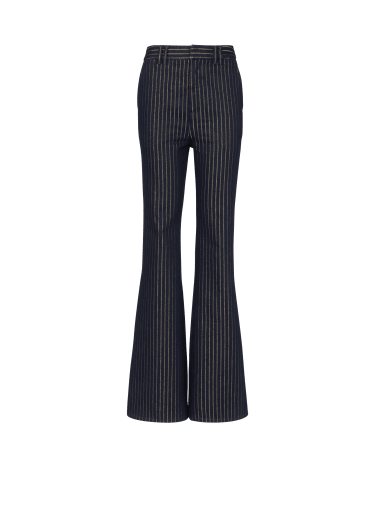 Flared jeans with lurex stripes
