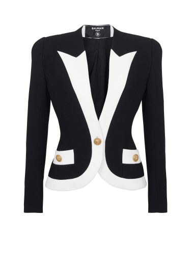 Two-tone crepe jacket
