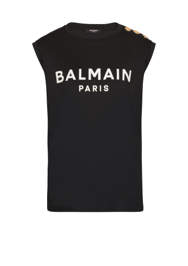 Eco-designed cotton T-shirt with Balmain logo print