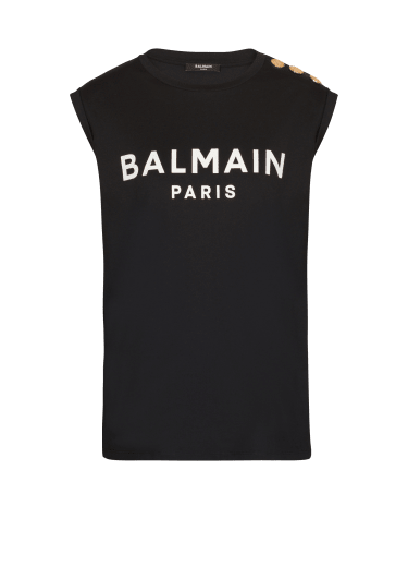 T-shirt en coton éco-design imprimé logo Balmain