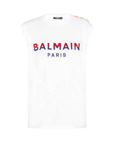Camiseta con logotipo de Balmain Paris serigrafiado