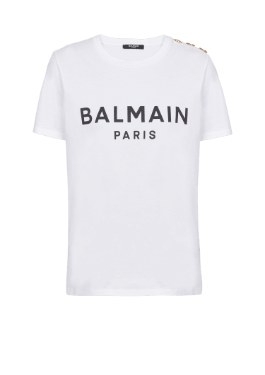 Balmain Paris 프린트 장식 티셔츠