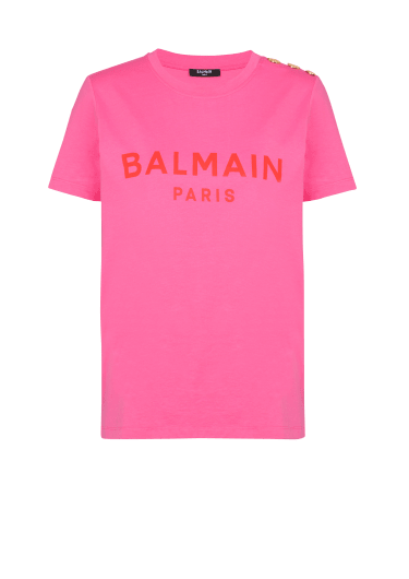 BALMAIN ピンクロゴTシャツメンズ