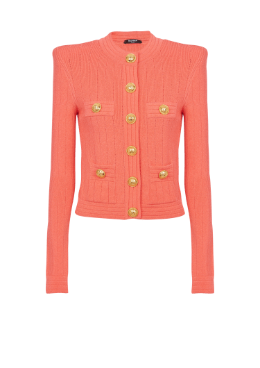 Buttoned fine knit cardigan