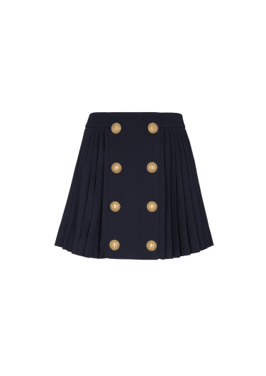 Pleated skirt with two rows of buttons