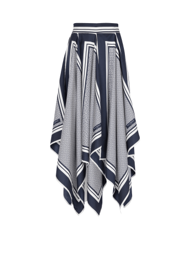 Monogram-printed scarf skirt