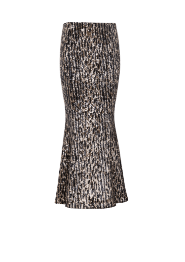 Long skirt with sequin embroidery