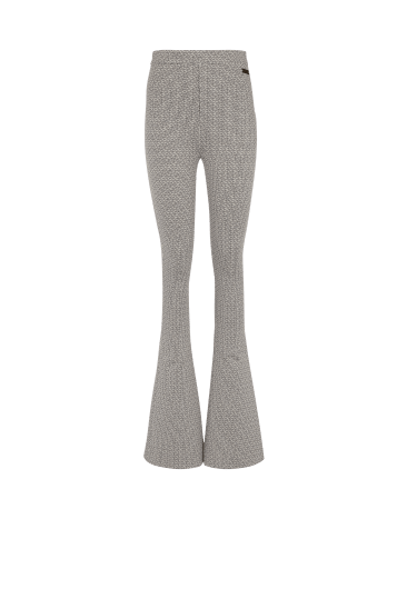 Flared monogrammed jacquard trousers
