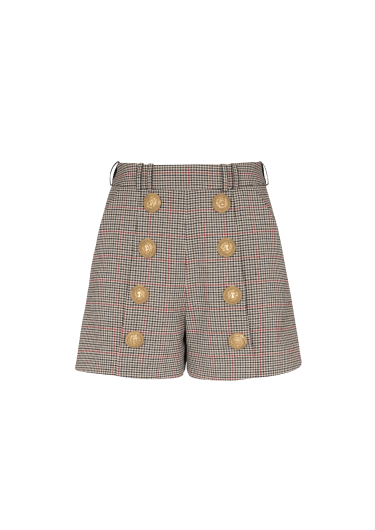 Wool shorts with buttons
